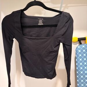 Free People Black Long Sleeve Top